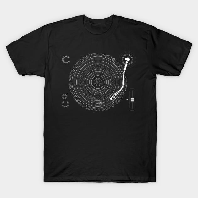 Solar System Turntable T-Shirt by Vector Deluxe